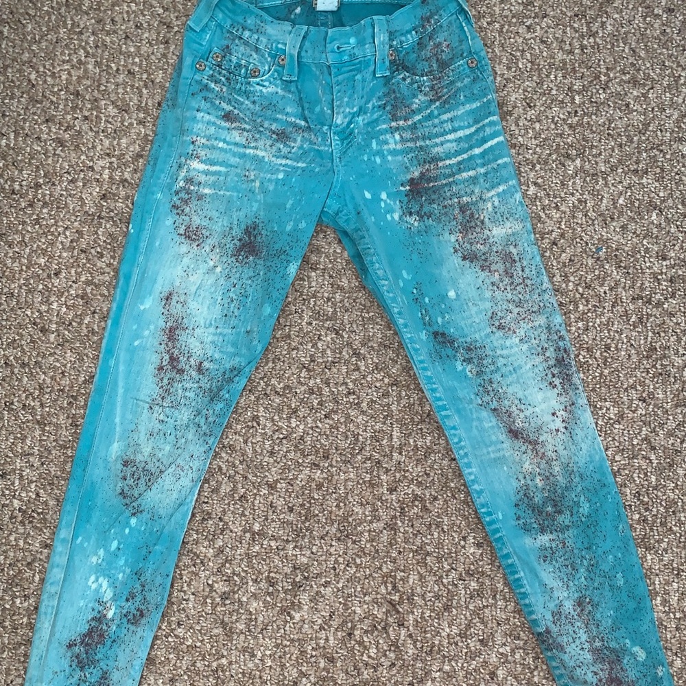 Colored denim jeans